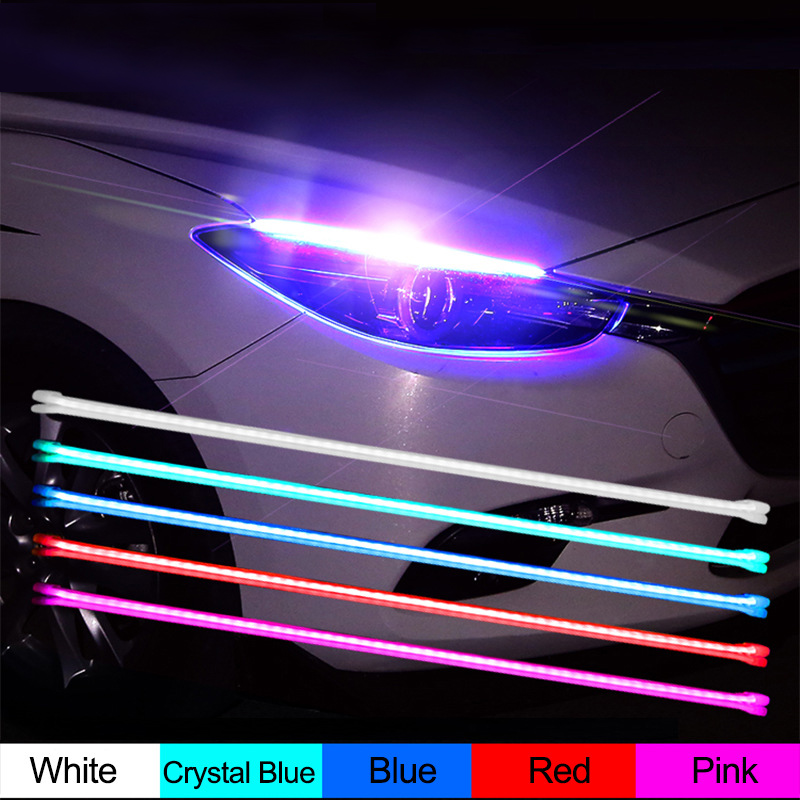 12V 24V 5 colors Available Waterproof LED Car Daytime Light Headlight Decoration Two-color Water Turning Light Guide Light